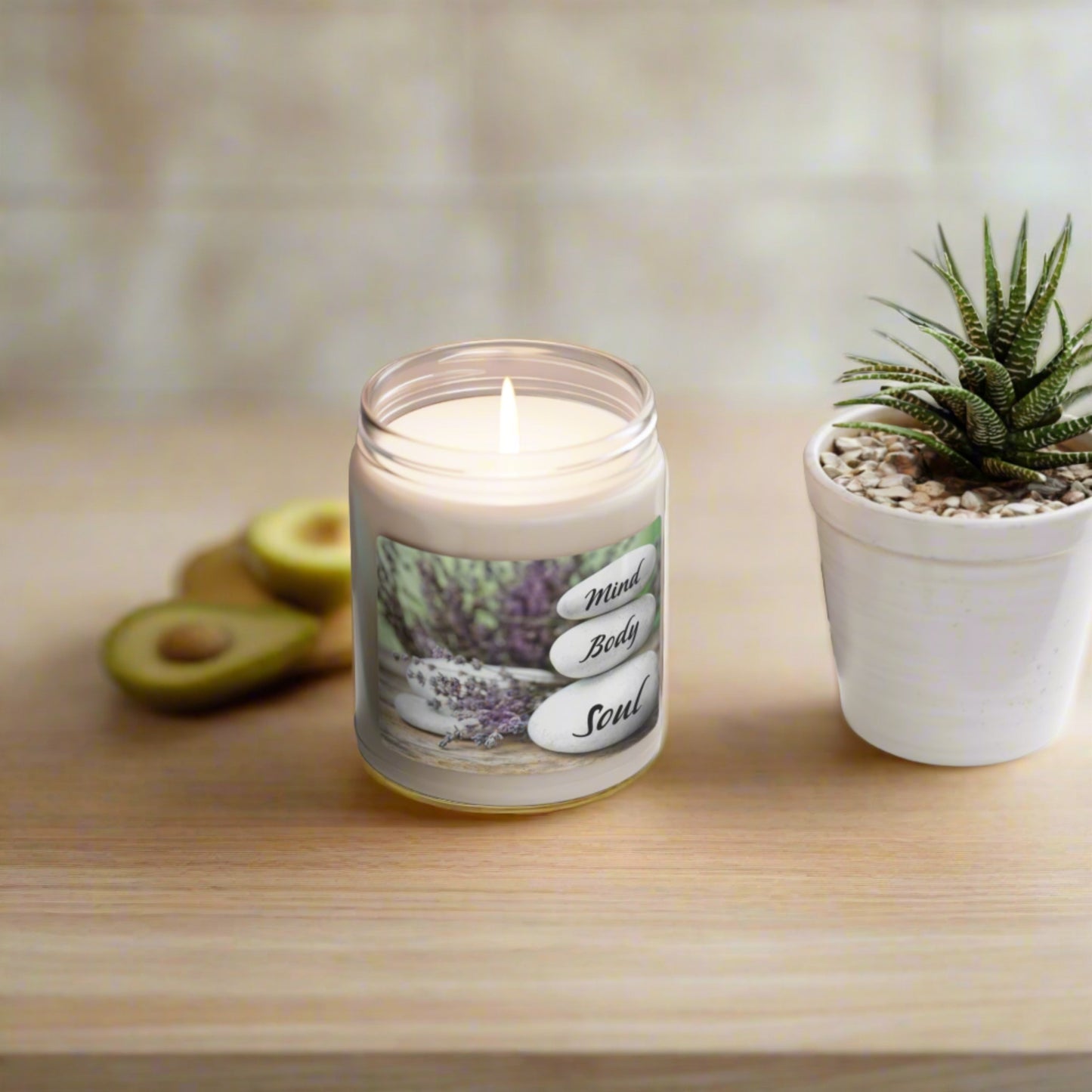 Scented Soy Candle, 9oz mind body soul design