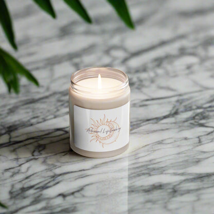 Scented Soy Candle, 9oz sun and moon design